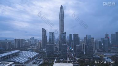 深圳平安大厦CBD天空云流延时固定延时摄影